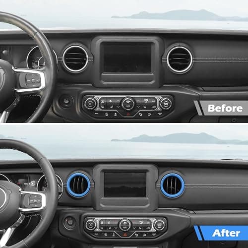 RT-TCZ for Wrangler JL Dash Air Vents Cover Trim Stickers Baby Blue for Jeep Wrangler JL JLU Gladiator JT 2018-2023 Baby Blue Interior Accessories 4pcs - Baby Blue thumbnail 2
