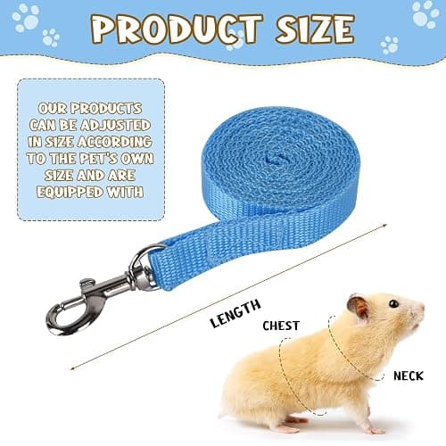 Guinea Pig Harness and Leash, Guinea Pigs Harness, Guinea Pig Leash, Hamster Harness can be Adjusted to Any Size Soft Mesh Harness Leash with Bow for Decoration (2packs) thumbnail 2