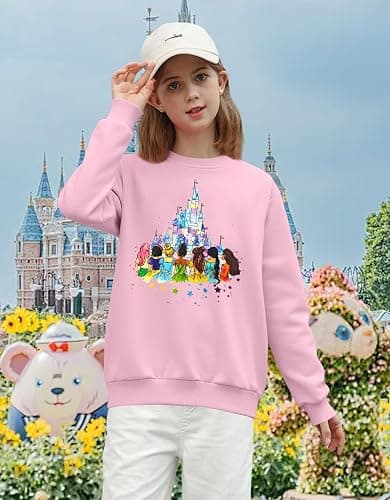 FRELPIXO Magical Sweatshirts for Girl: Magic Kingdom Prinecess Tshirt Fleece Princess Sweater Vacation Trip Pullover Top thumbnail 5
