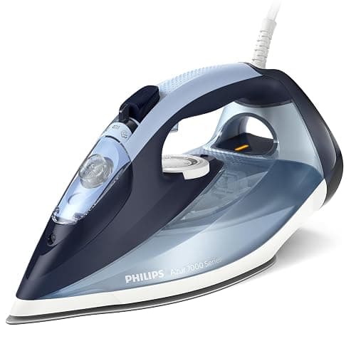Philips Azur 7000 Series Steam Iron - 2800 W, 50 g/min Continuous Steam, 250 g Steam Boost, Vertical Steam, SteamGlide Plus Soleplate, Louros/Cotton Blue (DST7020/20) - Image 1