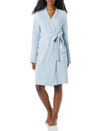 Amazon Essentials Women's Lightweight Waffle Full-Length Bath Robe with Pockets (Available in Plus Size) - Image 1