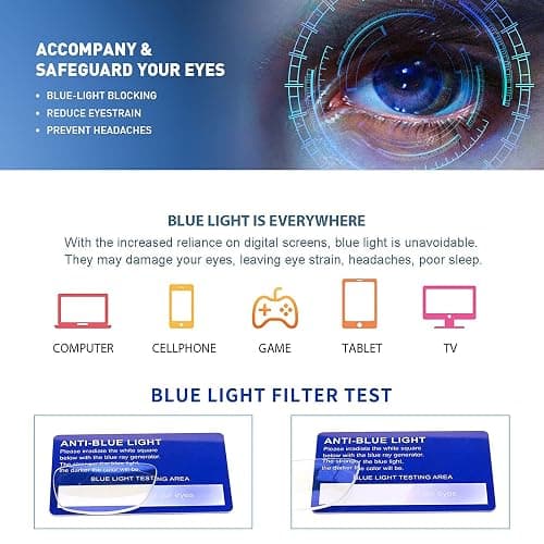 Henotin 3 Pack Blue Light Blocking Reading Glasses,Spring Hinge Computer Readers for Men Women,Anti UV Ray Filter Eyeglasses thumbnail 6