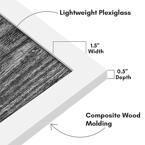 Americanflat 16x20 Poster Frame - Engineered Wood - White | Polished plexiglass front, hangs vertical or horizontal, sawtooth hangers included, fits photos, posters and art thumbnail 6