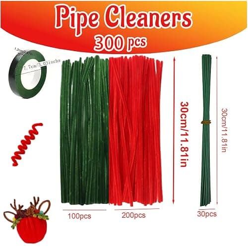 Naturezhen 331 Pcs Pipe Cleaner Flowers Craft kit, Thick Fuzzy Chenille Stem with Green Floral Wires, Gardening Tape for DIY Craft Flower Projects Holiday Decorations Creative Gift thumbnail 4