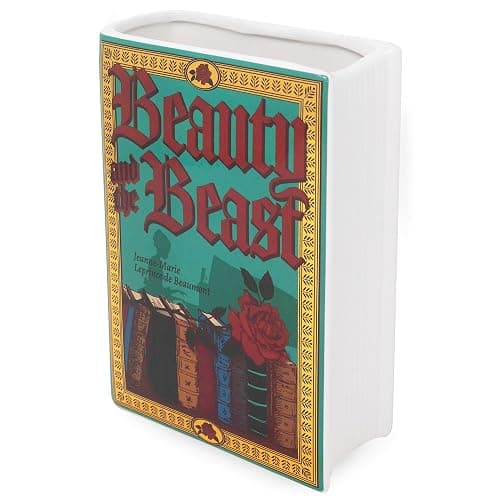 Steel Mill & Co Original Large Book-Shaped Decorative Vase, Ceramic Vases for Home Decor, Cute Bookshelf Decor, Unique Vase for Book Lovers, Beauty and the Beast thumbnail 5