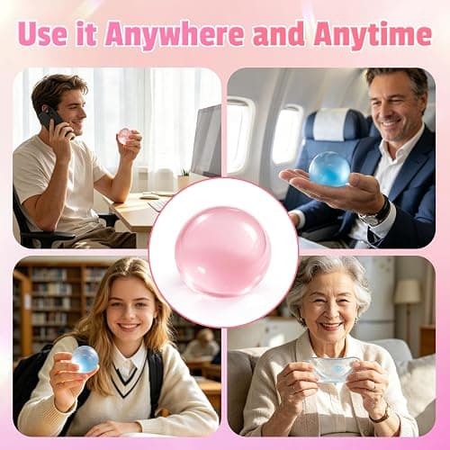 Coconut Oil Squishy, Coconut Oil Stress Ball, Slow Rising Squeeze Luck Squishies, Sensory Fidget Oil Ball Toy for Kids and Adults Party Favors Birthday Gift (Pink) thumbnail 6