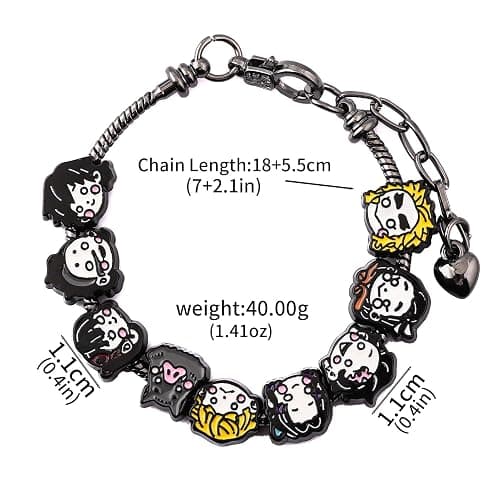 SONGCHANGJEWELRY Anime Slayer Beaded Bracelets Set – Tanjiro, Nezuko & Zenitsu Jewelry – Cosplay Gifts for Fans & Collectors thumbnail 6