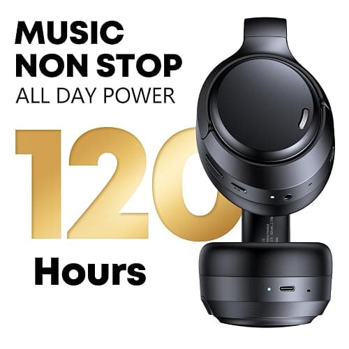 Hybrid Active Noise Cancelling Bluetooth 6.0 Headphones 120H Long Playtime, 6 ENC Mic, Over Ear Headphones Wireless, Hi-Res Audio, Memory Foam Earcup, Transparency Mode ANC Headphone for Travel Office thumbnail 3