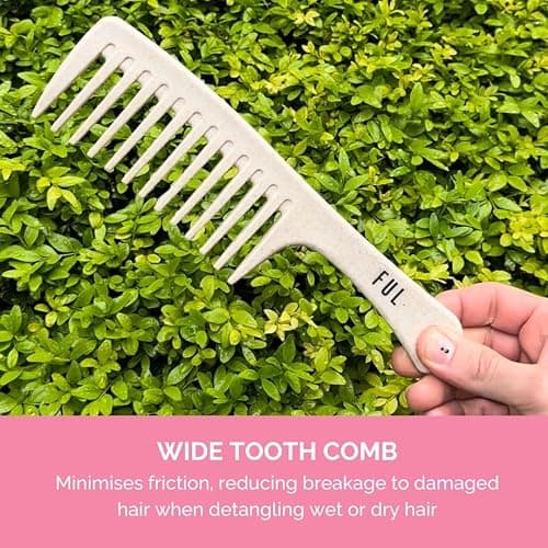 FUL: Curly Hair Products: Wide Tooth Comb for Afro, Curly, and Wavy Hair - Ideal Shower Comb for Detangling and Styling. Combs for women and also suitable as a mens comb thumbnail 4