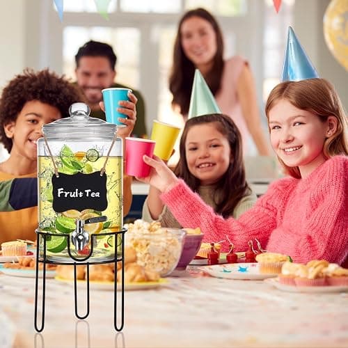 1 Gallon Drink Dispenser with Stand, Drink Dispensers for Parties, Beverage Dispenser with 100% Leakproof Spigot, Ideal for Lemonade, Juice, Water, Laundry Detergent Dispenser thumbnail 2