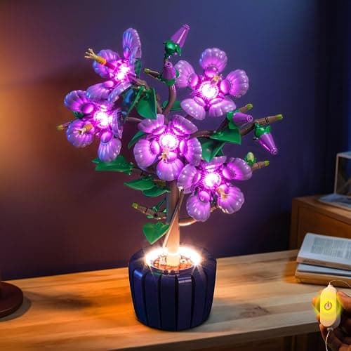 BrickBling Light Compatible with Lego Hibiscus Flower Décor, LED Lighting Compatible with Lego 10372, Light up Your Botanical Collection (Lights Only, Excluding Flower Set) thumbnail 6