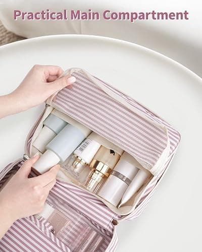 Narwey Small Hanging Travel Toiletry Bag for Women, Travel Bag for Toiletries, Makeup Bag Organizer Cosmetic Bags Make Up Bags for Girls thumbnail 3