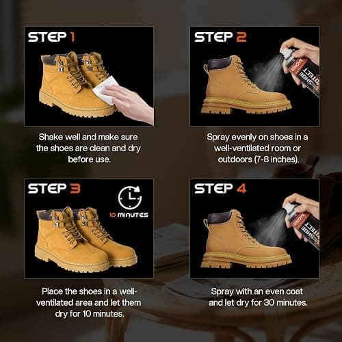 Protect Shoe Protector Spray - Rain & Stain Water Repellent - Waterproofing Spray for Leather Suede Hats 6.76 OZ thumbnail 5