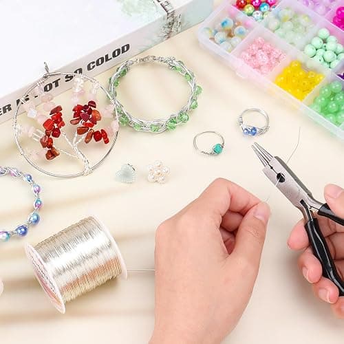 Modacraft 26 Gauge Wire for Jewelry Making with Multipurpose Piler, 328.1 FT/0.4 mm Craft Silver Jewelry Wire Tarnish Resistant Copper Beading Making Supplies and Crafting (Silver) thumbnail 7