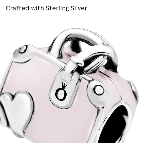 PANDORA Pink Travel Bag Charm | Sterling Silver & Enamel, Jewelry for Women with Gift Box, Compatible with PANDORA Moments thumbnail 4