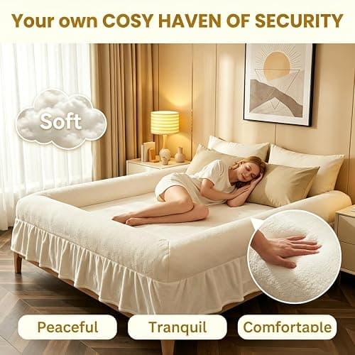 Bed Sheet with Border – The World’s First Bordered Bed Sheet, Padded Zippered Edges for Cozy, Secure Sleep, Breathable, Machine Washable, Easy Setup (Chenille Bed Sheet, Queen: 80"x60") thumbnail 2
