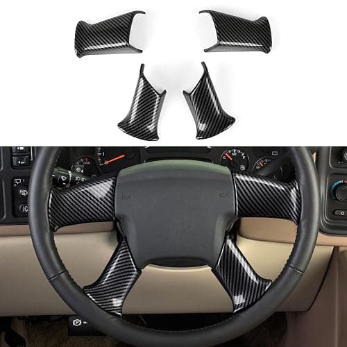 4PCS Car Trim Cover Carbon Style ABS Decal Sticker Compatible with Chevy Silverado Suburban Tahoe Avalanche Express GMC Sierra Yukon Savana 2003-2006 / Trailblazer 2002-2009 Accessories (Style B) - Image 1