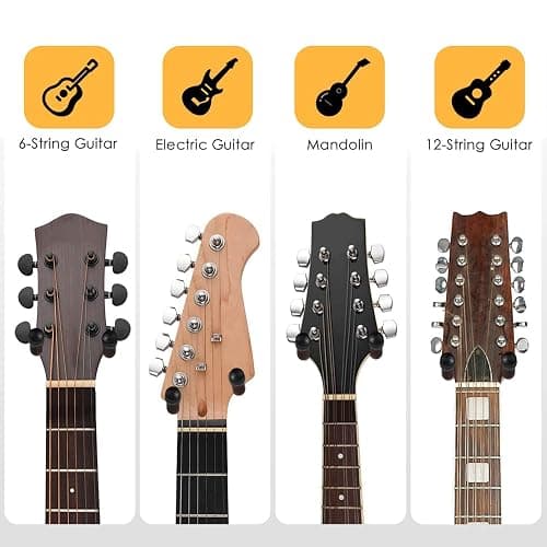 SNIGJAT Guitar Wall Mount 2 Pack, Guitar Hanger Wall Hook Holder Stand with Screws, Hardwood Mount Hanger for Acoustic Bass,Banjo, Mandolin thumbnail 8