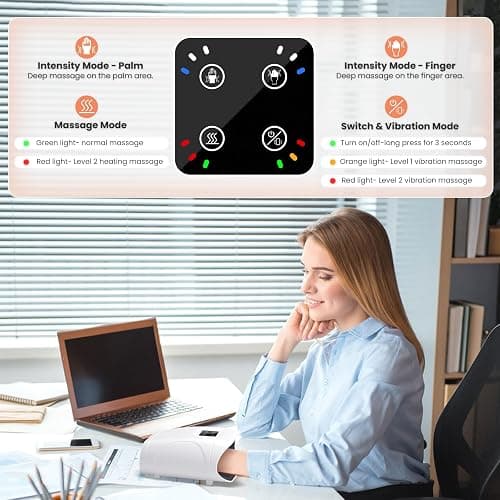 TipTalk Hand Massager with Heat and Compression, Cordless Electric Hand held Massager for Arthritis and Carpal Tunnel, Gifts for Men and Women thumbnail 6