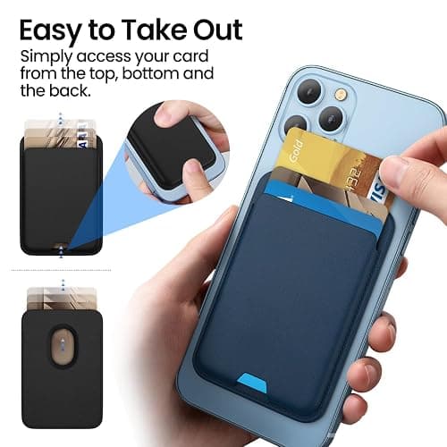 iLodn Magnetic Wallet Compatible with MagSafe for iPhone 17 16 15 14 13 12 Pro Max Air Plus Model, Mag 3 Safe Card Holder Stick on Accessories for Apple Cell Phone & Case, White thumbnail 2