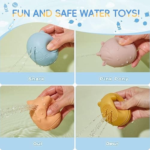 Baby Bath Toys 16 Pack Easy-Clean & Squeezable Silicone Bath Toys for Babies 6-12 Months Mold Free Bath Toys Toddlers 2-4 Bathtub Water Pool Toys thumbnail 6