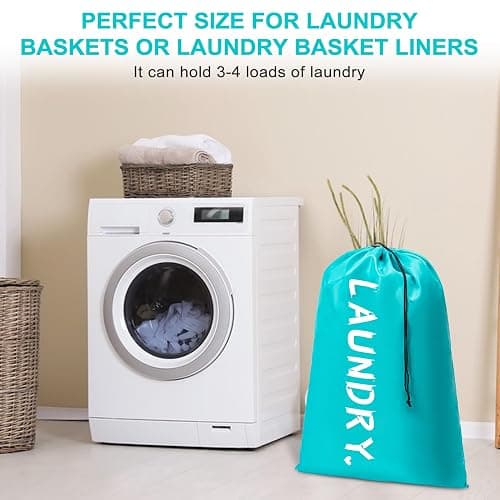 4 Pack Travel Laundry Bag,24" x 36", Extra Large Dirty Clothes Organizer | Machine Washable with Drawstring, Holds 3-4 Loads of Laundry,Fit a Laundry Hamper or Basket Travel Essentials thumbnail 6