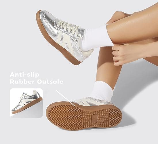 LUCKY STEP Women Classic Retro Gum Sole Fashion Sneakers Casual Tennis Skate Shoe Genuine Leather Walking Footwear Anti Slip Trainers thumbnail 5