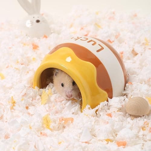 Tafit Honey Shaped Ceramic Hamster Hideout - Small Pet Habitat Decor for Syrian & Dwarf Hamsters, Gerbils, Mice, Rats, Toads thumbnail 7