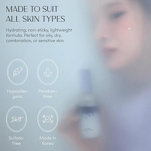 NUNA Ultra Hydrating Face Serum Spray with Peptides, Niacinamide, Hyaluronic Acid & Botanical Extracts – Korean Lightweight Moisture Boost Facial Mist & Setting Spray for Makeup – 3.38 fl oz thumbnail 2