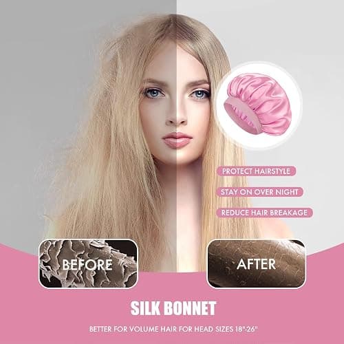 Doitory Satin Silk Bonnet for Sleeping, Double Layer Silk Sleep Cap for Men & Women, Soft Satin Lined Bonnet for Curly Hair thumbnail 5