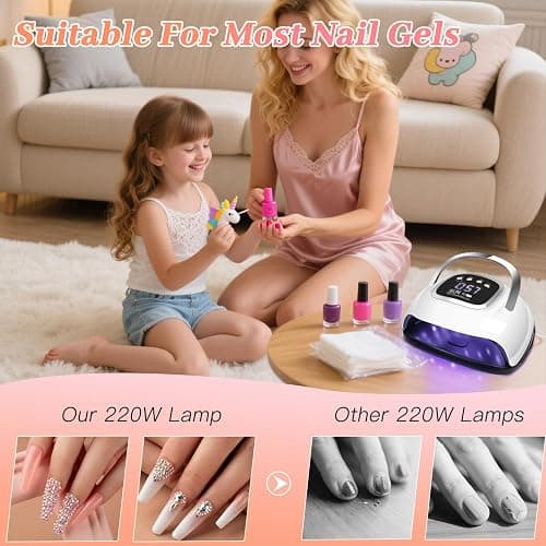 LKE UV Nail Lamp Nail Dryer 220W Professional UV LED Nail Lamp Led Nail Lamps for Gel with 4 Timers-Auto Sensor UV Lamp for Gel Nails Detachable Curing Lamp Gel Nail Polish for Home and Salon thumbnail 4