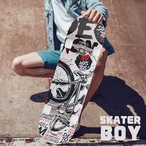 Professional Double Kick Skateboard, 31 inch Maple Deck, ABEC-9 Bearings, 95A PU Wheels, Custom Graphic Design thumbnail 8