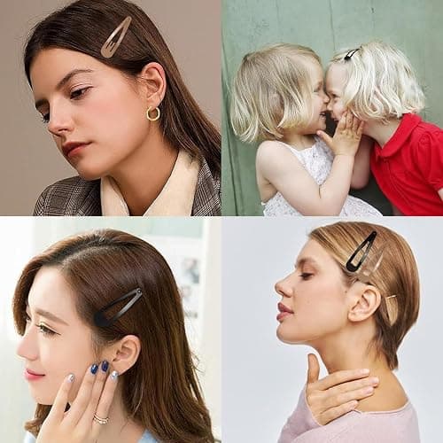 70 Pack Barrettes Women Metal 2 Inch Snap Hair Clips Accessories, Tuefuzy White Hair Barrettes, Non Slip Hair Clips for Girls, Kids, Teens, Women thumbnail 7
