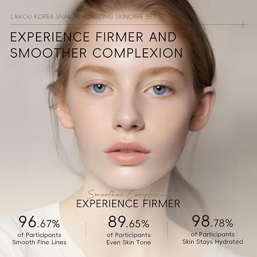 Korean Skin Care, Skin care set, Skin Care Kit Snail and Ginseng with Cleansing Gel, Toner, Eye Cream, Serum, Essence Cream 5pcs for Women Teen Girls Mom Daughter Mother's Day Birthday thumbnail 4
