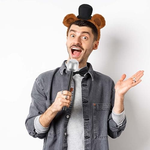 Kavoc 3Pcs Bear Costume Set Include Bear Headband Black Bow Tie and Microphone Prop for Halloween Fancy Dress Up thumbnail 6