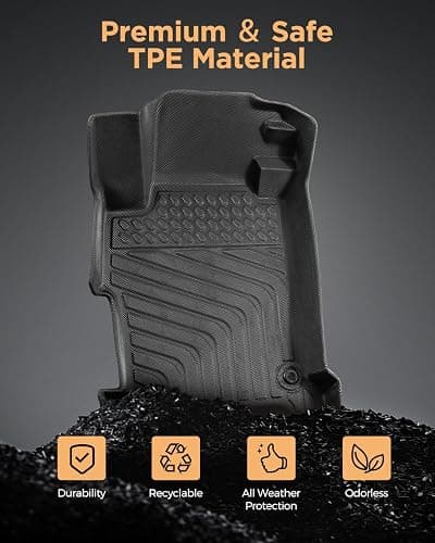 for Honda Accord Floor Mats 2013 2014 2015 2016 2017(Not for Coupe/Hybrid), 9th Gen for Accord LX/LX-S/Sport/EX/EX-L/Touring Heavy Duty TPE All Weather Waterproof Floor Liners Cargo Accessories thumbnail 7