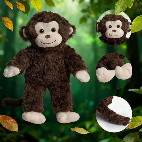 HollyHOME Monkey Stuffed Animal Plush Monkey Toy for Kids Gift for Animal Lovers for Birthdays Holidays 16inch Brown thumbnail 4