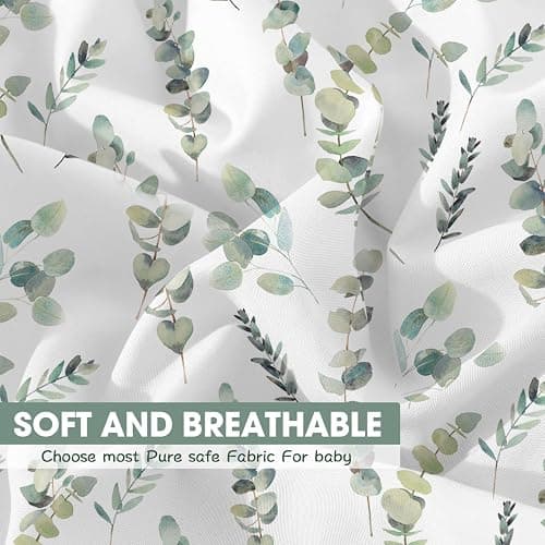Bimocosy Crib Sheets Fitted for Boys Girls 4 Pack, Baby Crib Mattress Sheets, Super Warm Bed Sheets, Size 28"x 52" for Standard Crib and Toddler Mattresses, Super Soft and Breathable Microfiber Leaf - Leaf/Bear/Gray/Green thumbnail 9