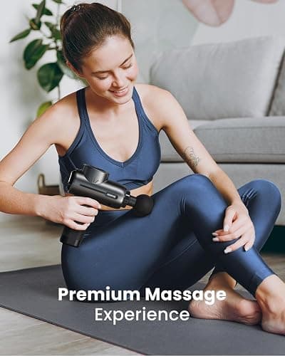 RENPHO Massage Gun with Heat, FSA HSA Eligible Portable Percussion Massager with Bluetooth for Back and Neck, Gifts for Men and Women, Carry Case, Active+ Thermal thumbnail 9