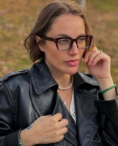 VISOONE Chunky Square Blue Light Blocking Glasses with Anti Computer Glare for Working Women Men MONTANA thumbnail 5