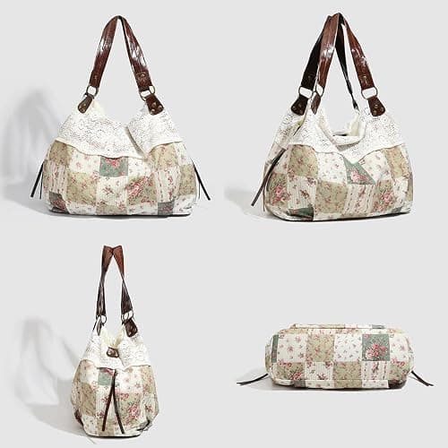 Hobo Bag for Women Vintage Bag Cottagecore Lace Tote Bag Hobo Tote Handbag thumbnail 7