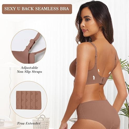 OEAK Womens Wireless Bras Comfortable Push Up Bra No Underwire Bra Full Support Lift Bralette Everyday Seamless Tshirt Bras thumbnail 3