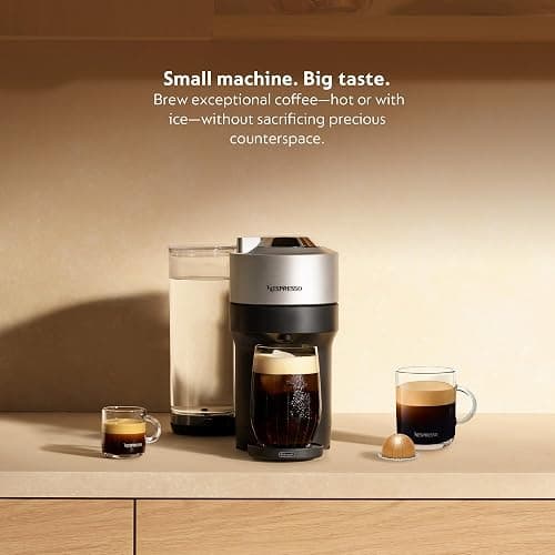 Nespresso Vertuo Pop+ Deluxe Coffee and Espresso Machine by De'Longhi, 120 Volts, Silver thumbnail 3
