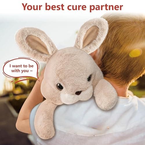 Niuniu Daddy 14" | 3.5 Pound Rabbit Weighted Bunny Stuffed Animals, Large Hugging Plush Animal Toys for Kids Adults Baby, Large Body Pillow for Sleep Gifts Presents Birthday Christmas Holiday thumbnail 3