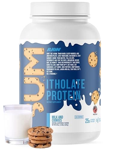 RAW Whey Isolate Protein Powder, Milk & Cookie (CBUM Itholate) - 100% Grass-Fed Sports Nutrition Powder for Muscle Growth & Recovery - Low-Fat, Low Carb, Naturally Flavored - 25 Servings - Image 1
