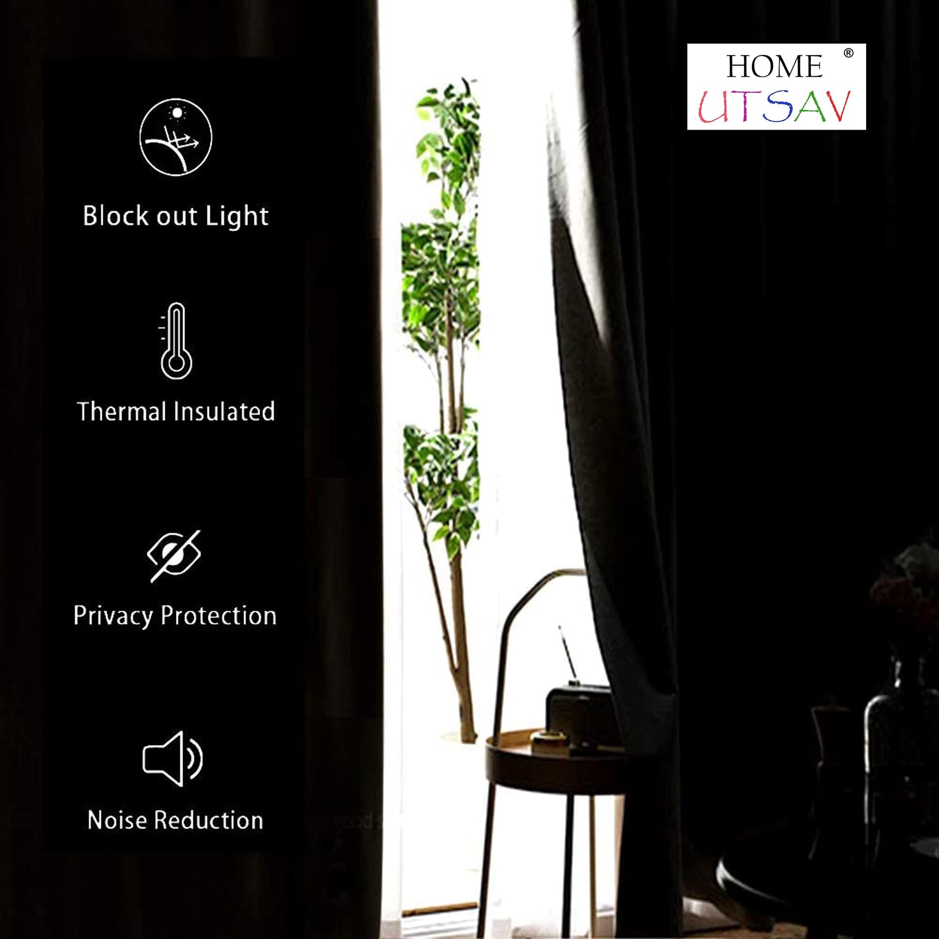 Home UTSAV 1 Piece Faux Silk 100% Opaque Blackout Curtains for Window 5 Feet, Baby Pink (Baby Pink, 5 Feet (1Pc)) | Solid thumbnail 4