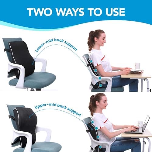 Lumbar Support Pillow for Office Chair, Office Home Essentials,Stocking Stuffers,Back Support Pillow for Car, Chair Cushions,Back Pain Relief Improve Posture,Mesh Cover Double Adjustable Straps thumbnail 7