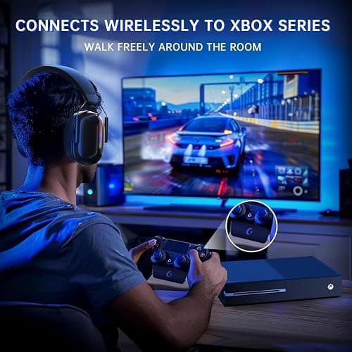 RYR Wireless Gaming Headset for Xbox Series X|S, Xbox One, PC, PS4/5, Mac, Switch, Mobile, 3D Surround Sound, Bluetooth 5.3, 60H Battery, Gaming Headphones with Detachable Noise Canceling Mic-Black thumbnail 9