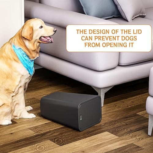 Yieach Black Slim Bathroom Trash Can with Lid,1 Pack 3.17Gallon/12 Liter Narrow Toilet and Bathroom Garbage Can,Plastic Pet/Dog Proof Trash Can with Covered,Small Waste Basket for Room/Kitchen/Office - Black - 1 thumbnail 5