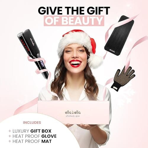 ELLA BELLA® Titanium Flat Iron Hair Straightener (with Infrared) • Professional Straightening Iron • Digital Display to Accurately Control Temperature • As Featured in Good Housekeeping thumbnail 4